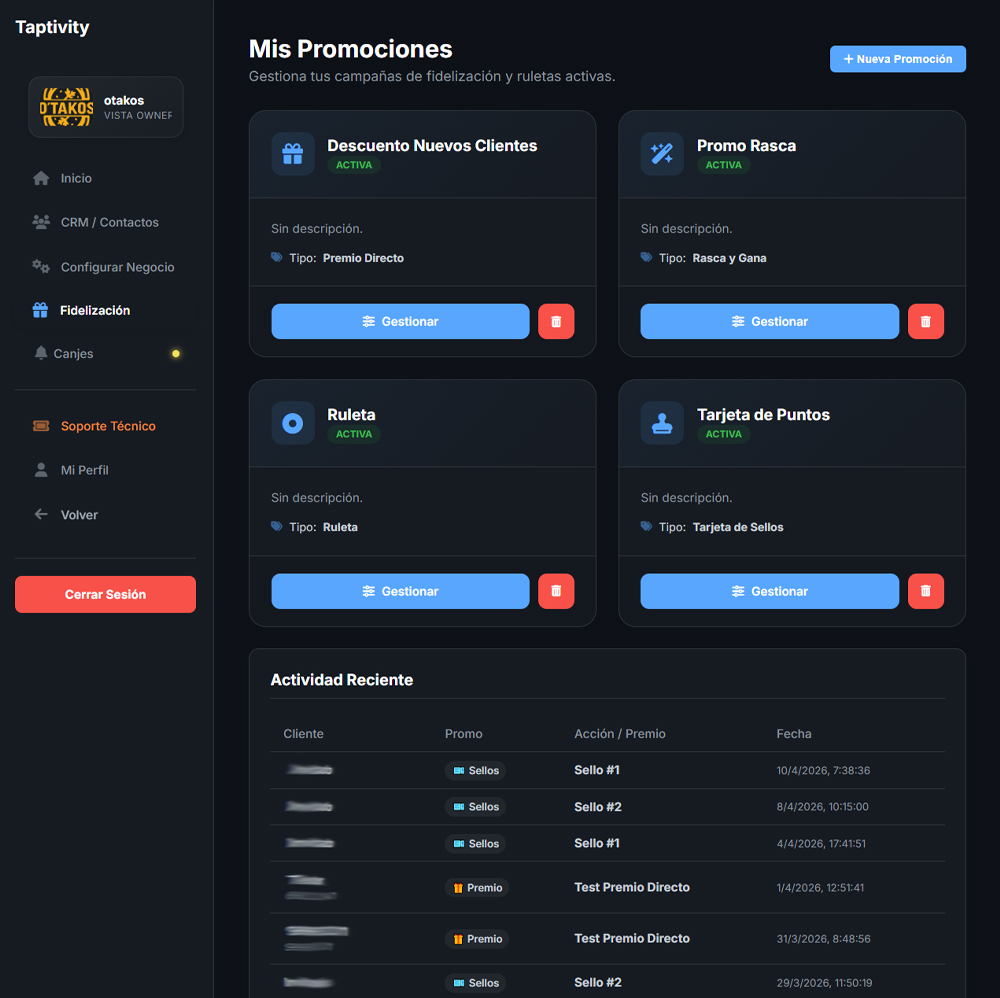 Sistema fidelización NFC